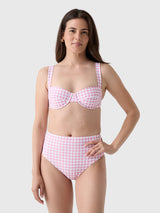 Minnow Women's Blush Gingham Cup Bikini Top - Saint Bernard