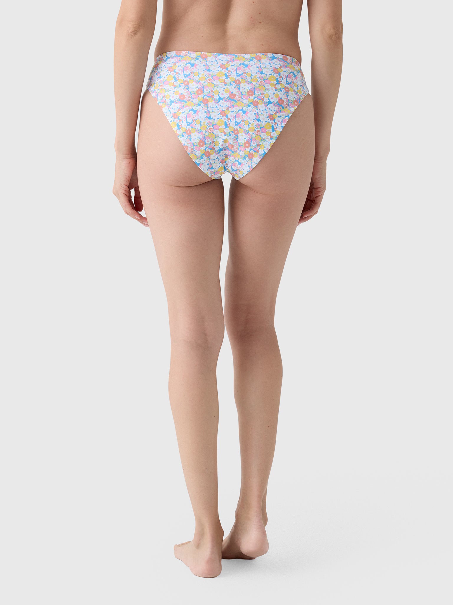 Minnow Women's Jasmine Blossom Mid Rise Bikini Bottom - Saint Bernard