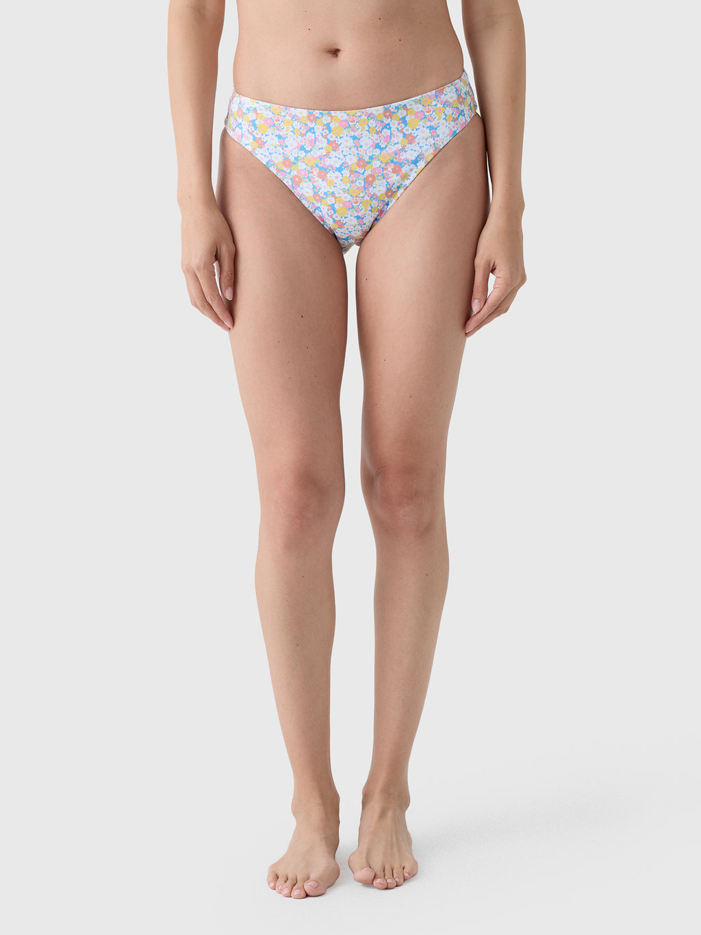 Minnow Women's Jasmine Blossom Mid Rise Bikini Bottom - Saint Bernard
