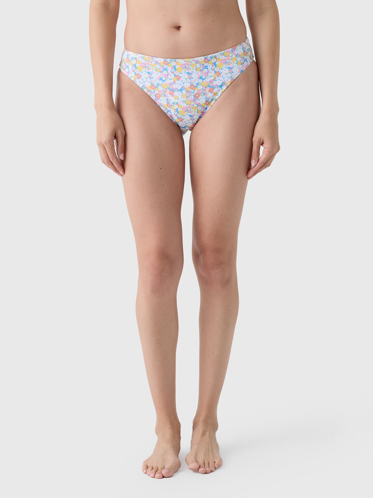 Minnow Women's Jasmine Blossom Mid Rise Bikini Bottom - Saint Bernard