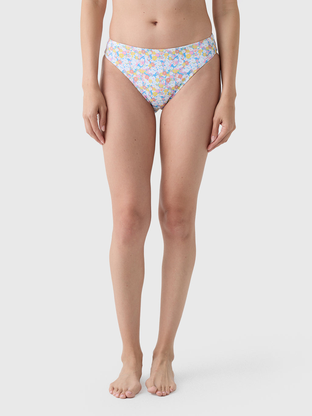 Minnow Women's Jasmine Blossom Mid Rise Bikini Bottom - Saint Bernard
