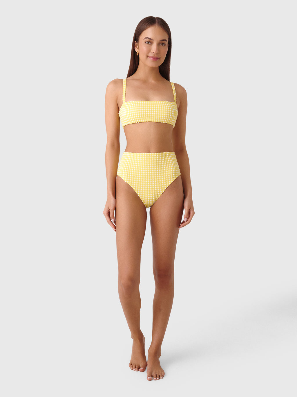 Minnow Women's Soleil Gingham Bandeau Bikini Top - Saint Bernard