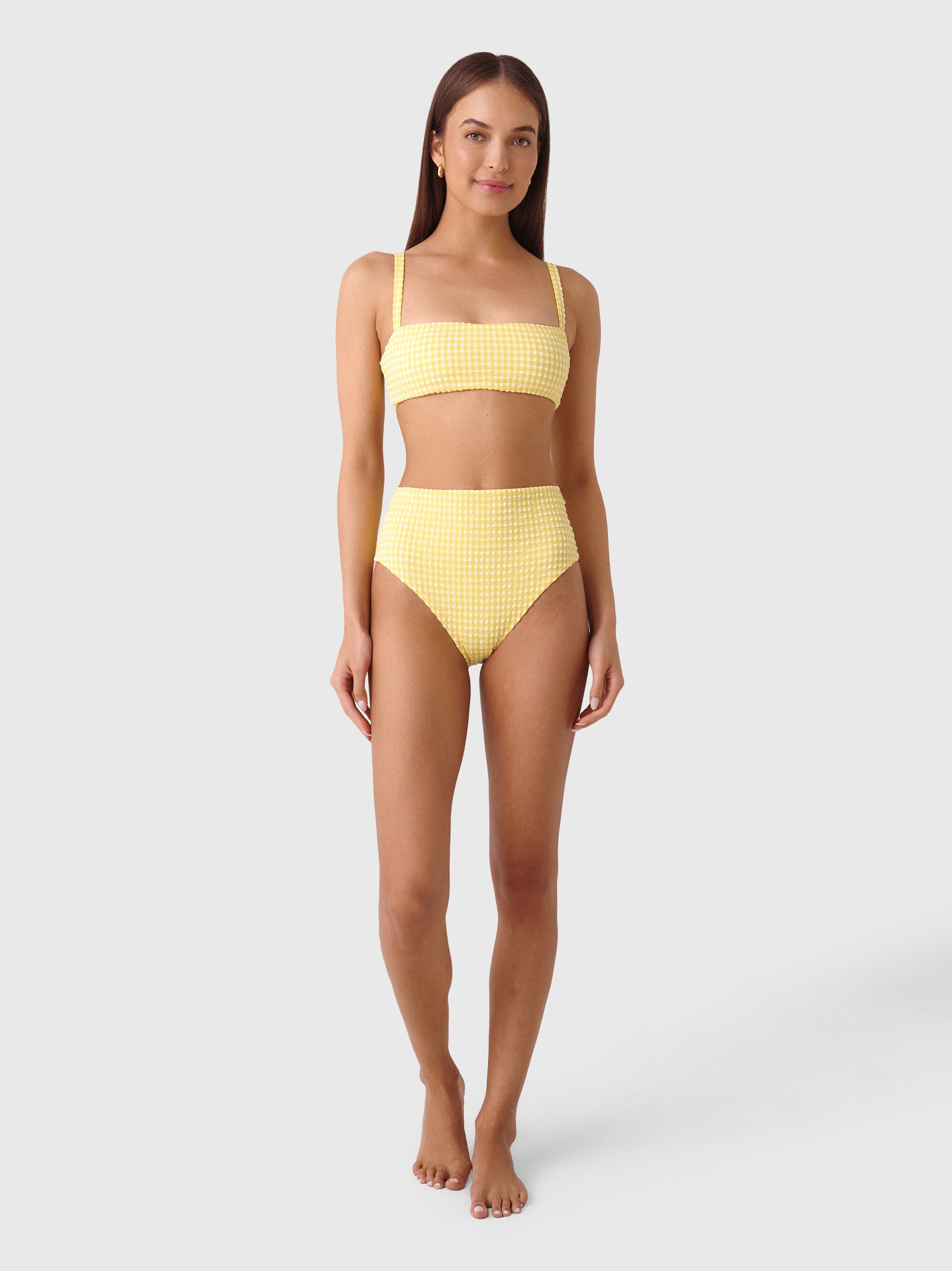 Minnow Women's Soleil Gingham Bandeau Bikini Top - Saint Bernard