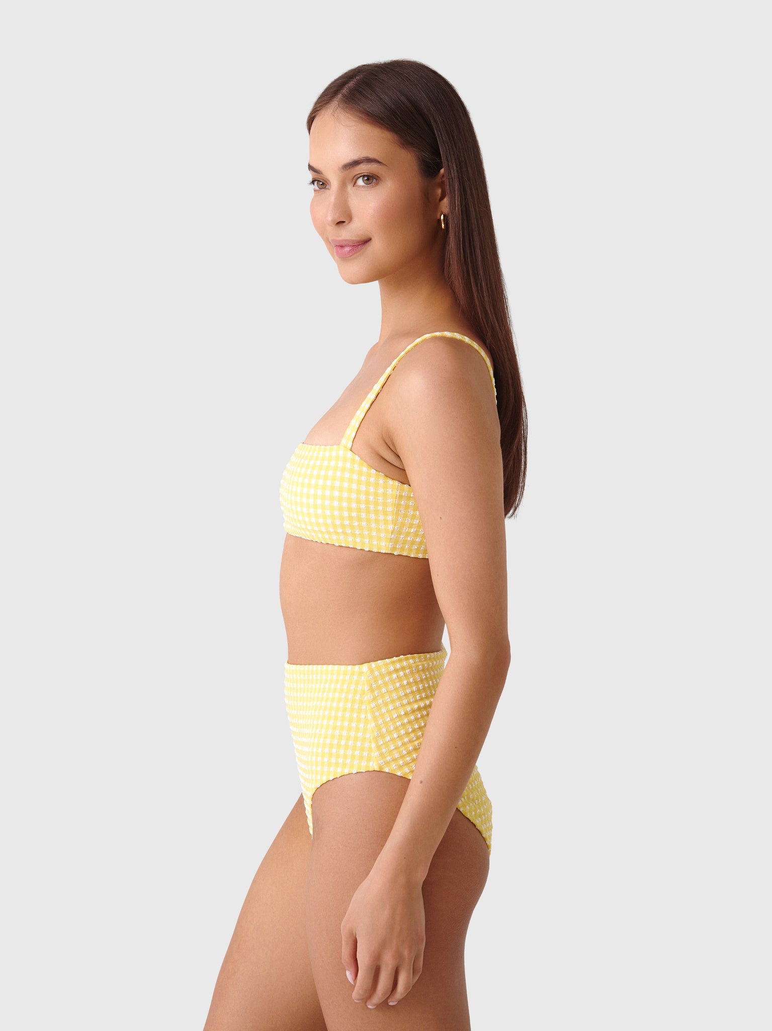 Minnow Women's Soleil Gingham Bandeau Bikini Top - Saint Bernard