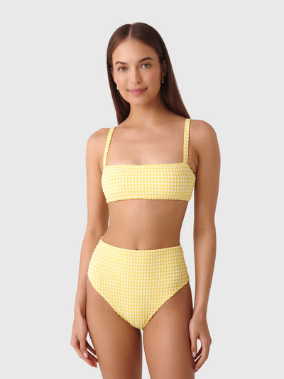 Minnow Women's Soleil Gingham Bandeau Bikini Top - Saint Bernard