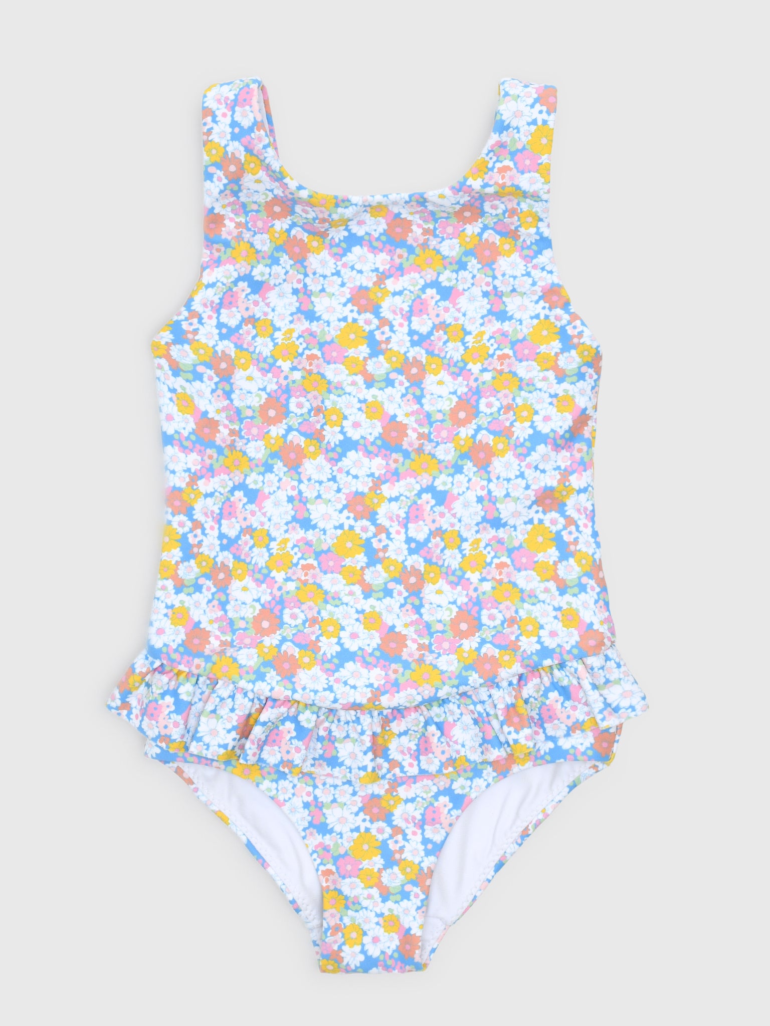 Minnow Girls' Jasmine Blossom Ballerina Ruffle One-Piece Swimsuit - Saint Bernard