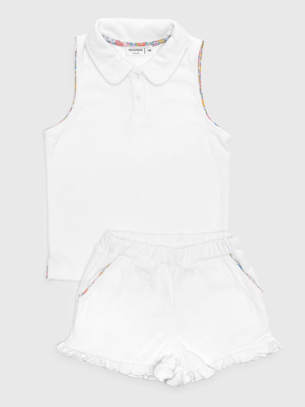 Minnow Girls' French Terry Tennis Tank & Short Set - Saint Bernard