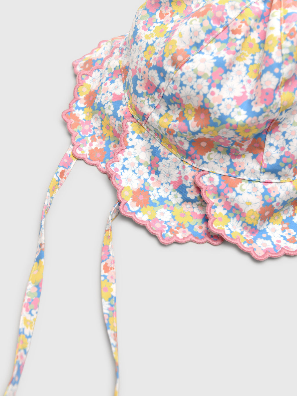 Minnow Baby Girls' Jasmine Blossom Scalloped Sun Hat - Saint Bernard