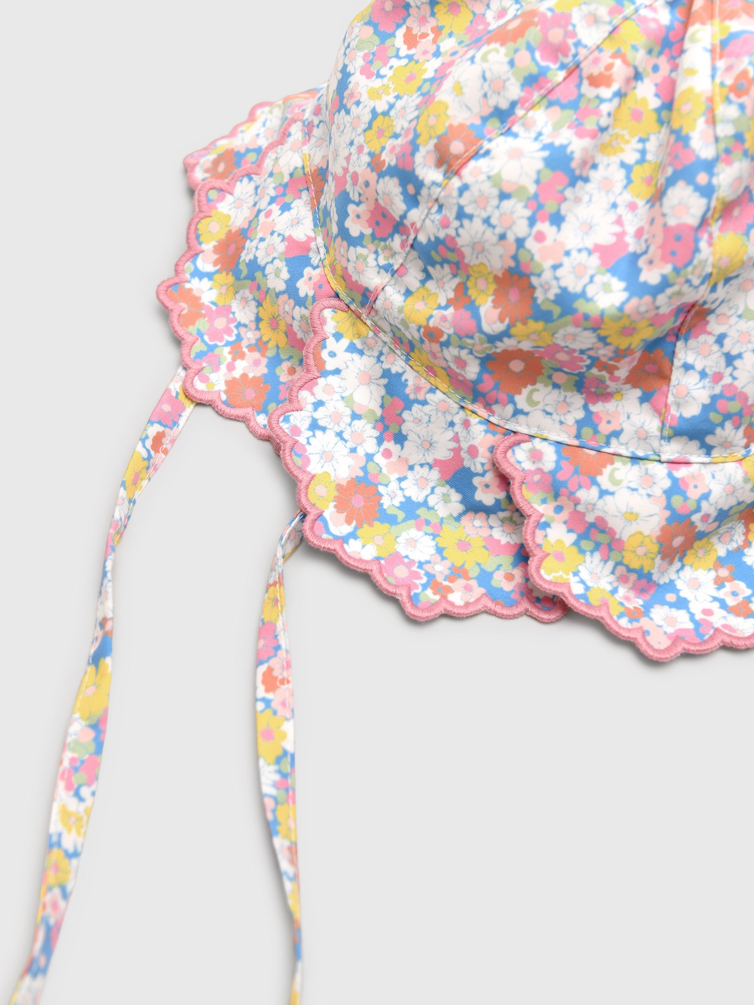 Minnow Baby Girls' Jasmine Blossom Scalloped Sun Hat - Saint Bernard