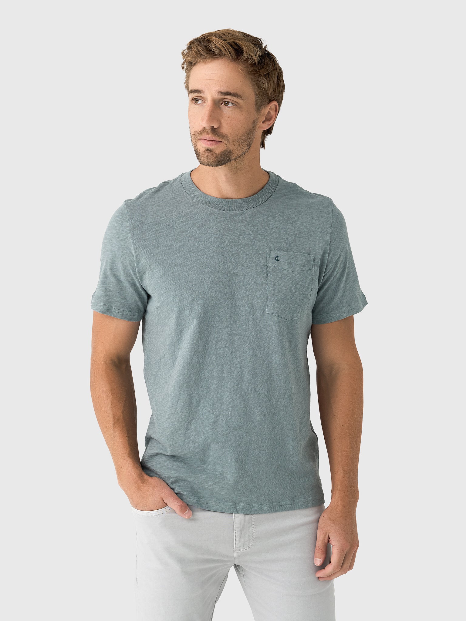 Criquet Men's Slub Cotton Pocket T-Shirt - Saint Bernard