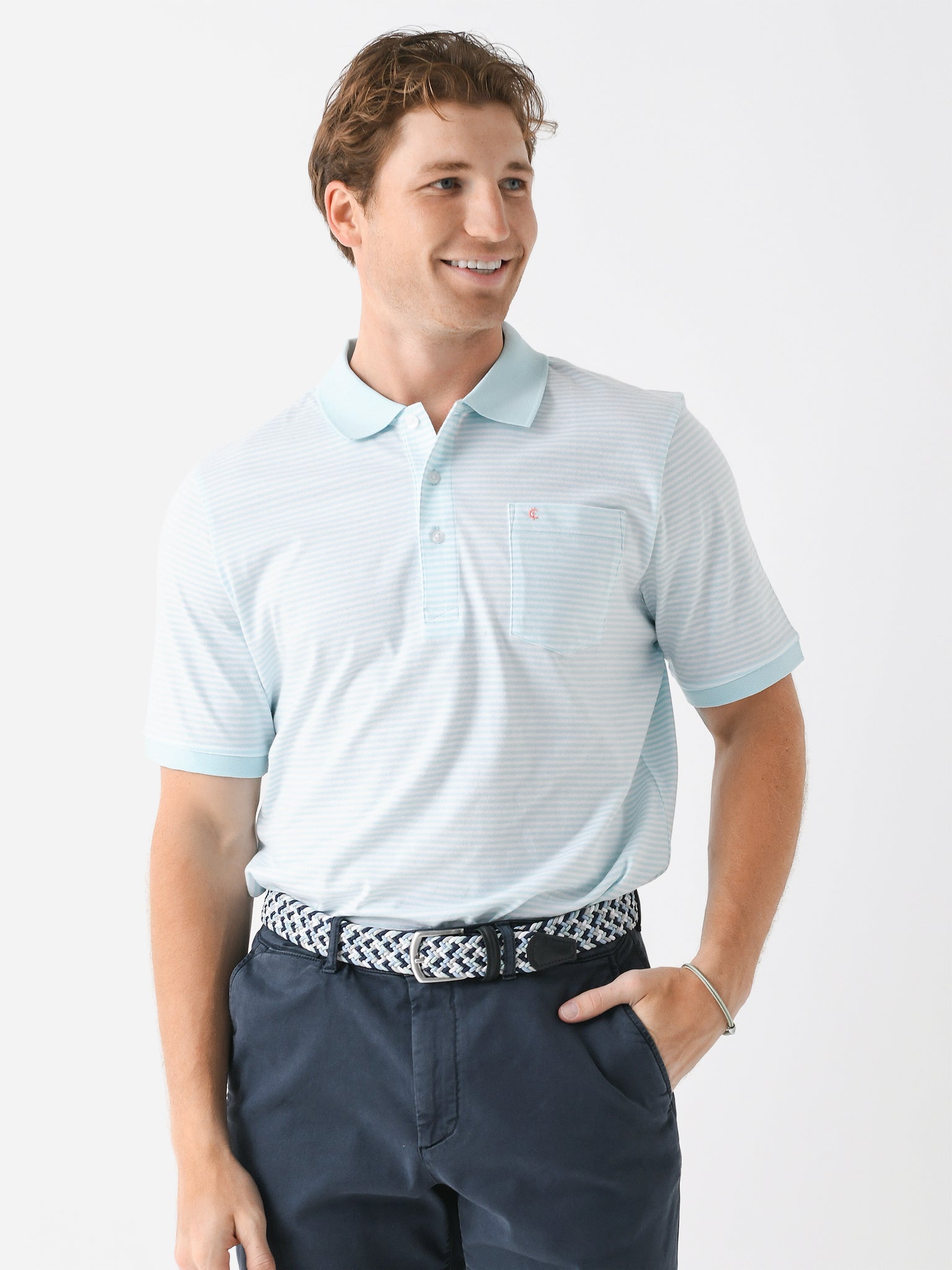 Criquet Men's Striped Club Polo - Saint Bernard