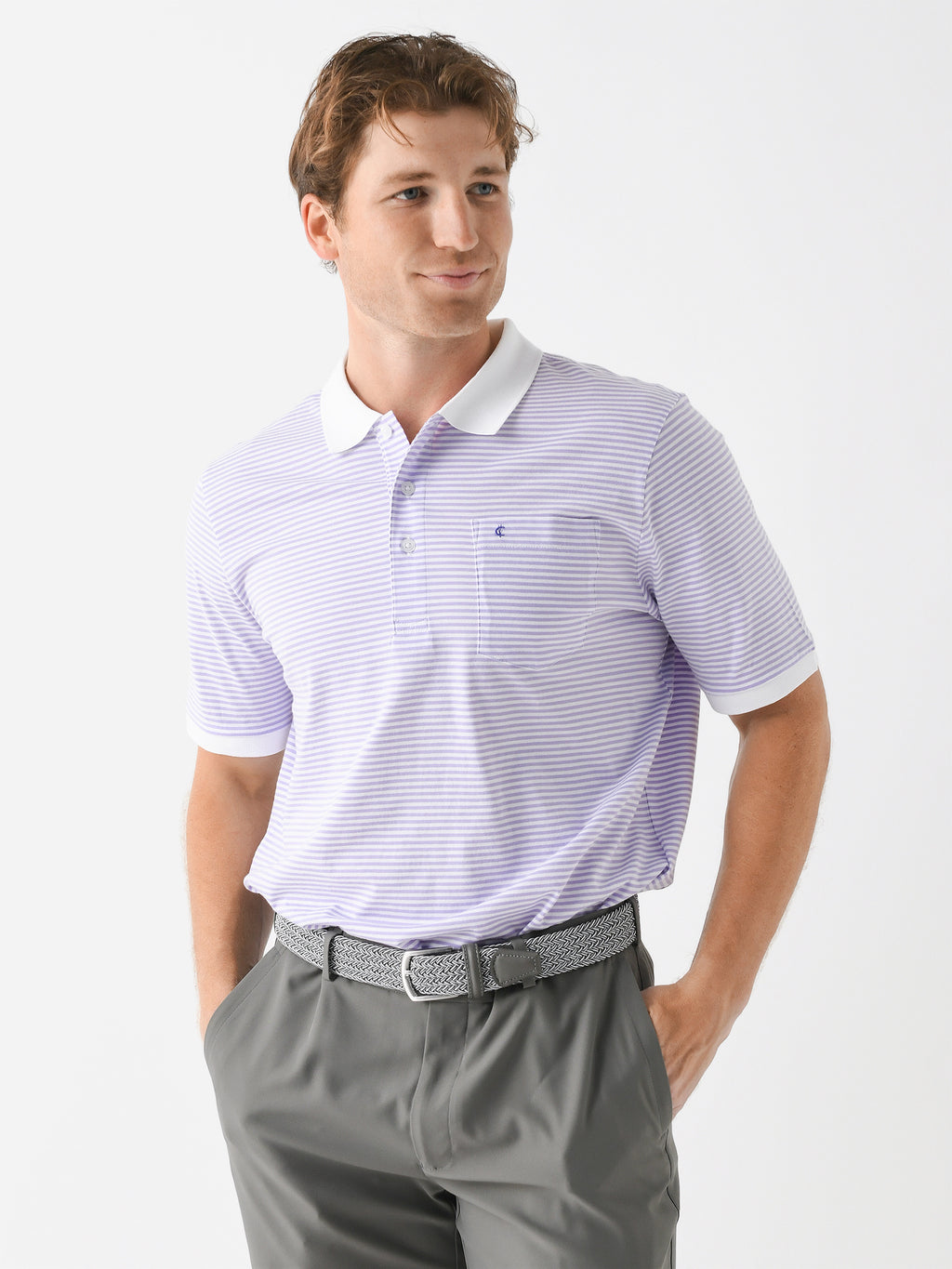 Criquet Men's Striped Club Polo - Saint Bernard