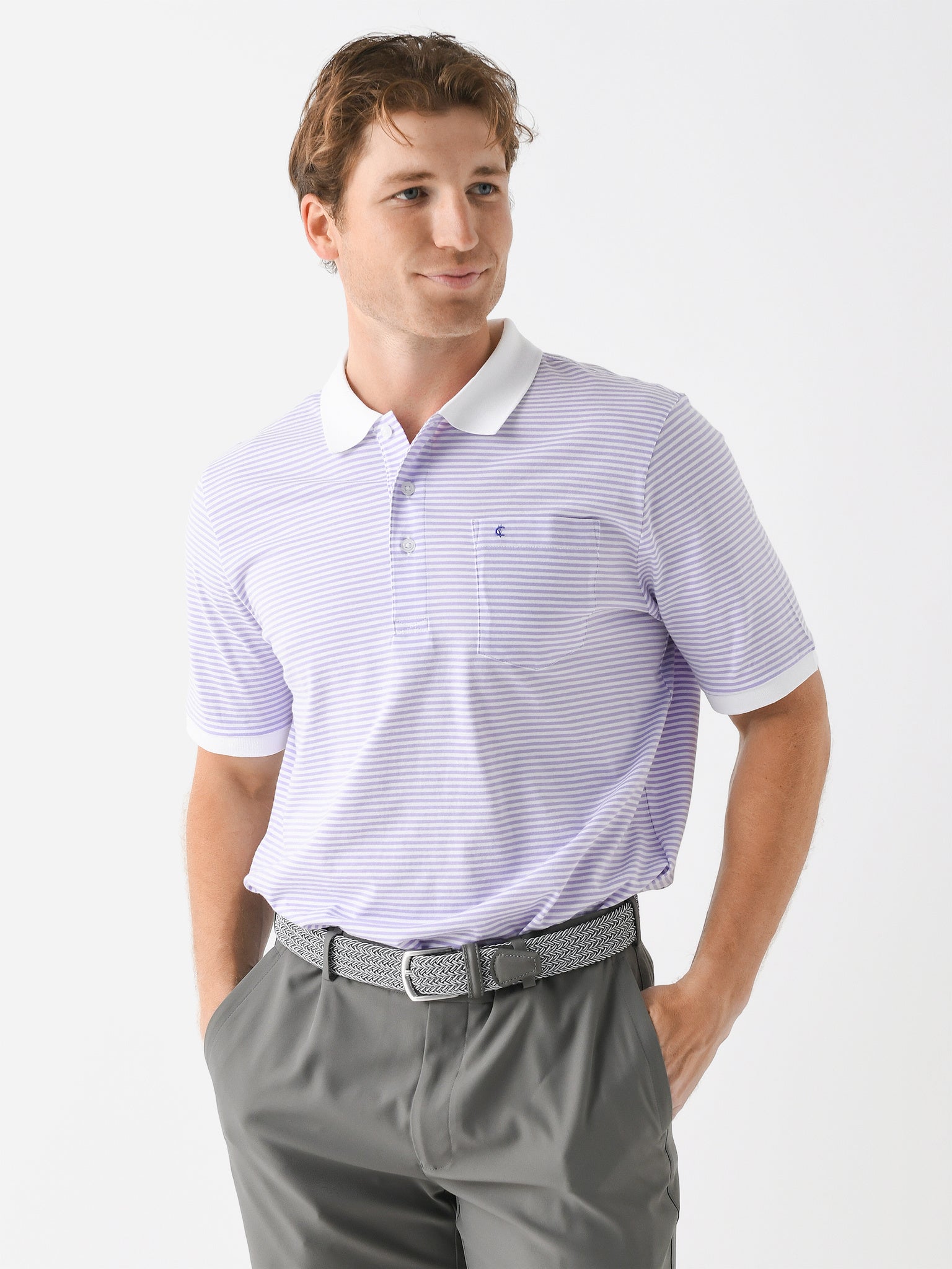 Criquet Men's Striped Club Polo - Saint Bernard