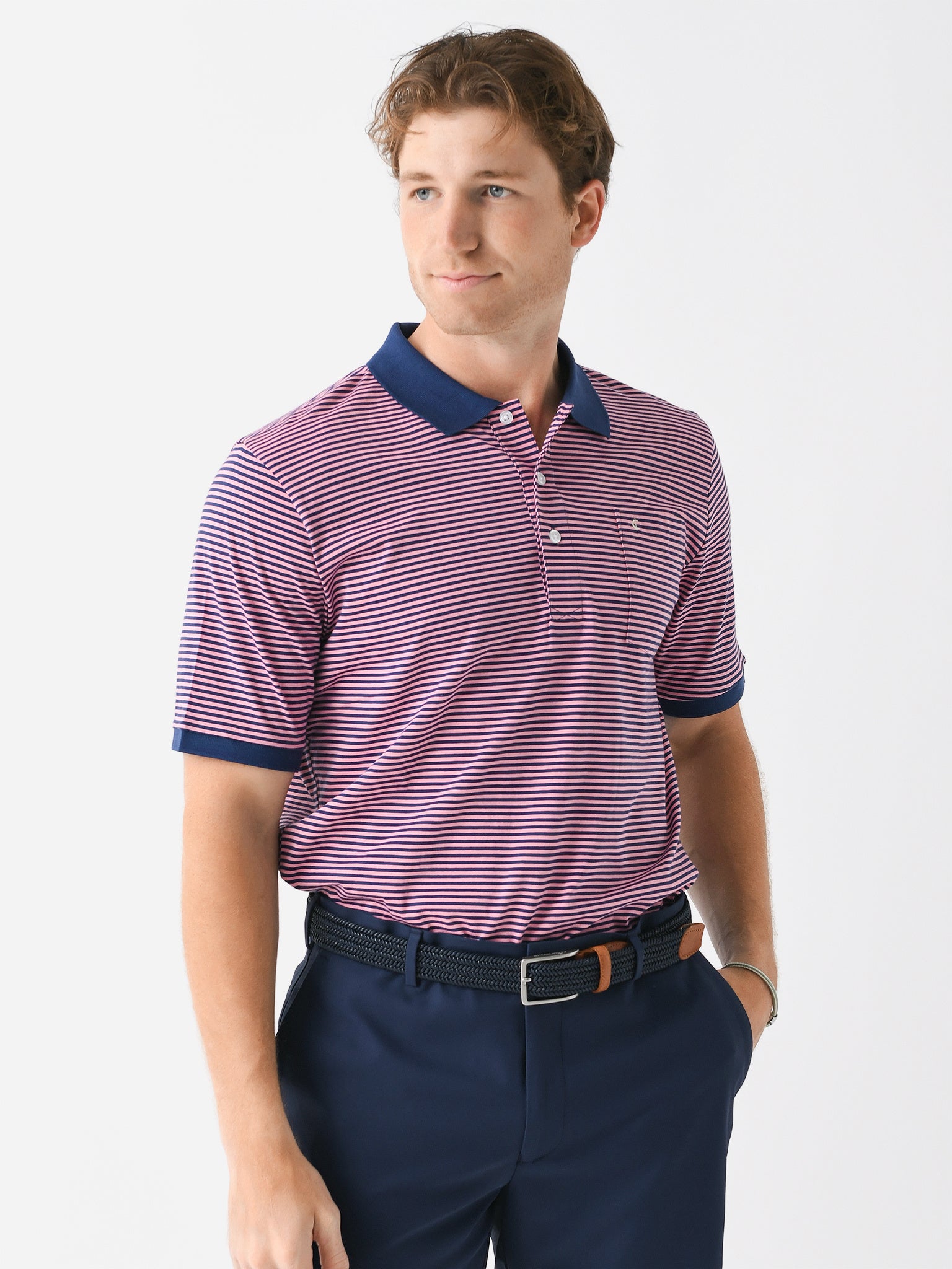 Criquet Men's Striped Club Polo - Saint Bernard