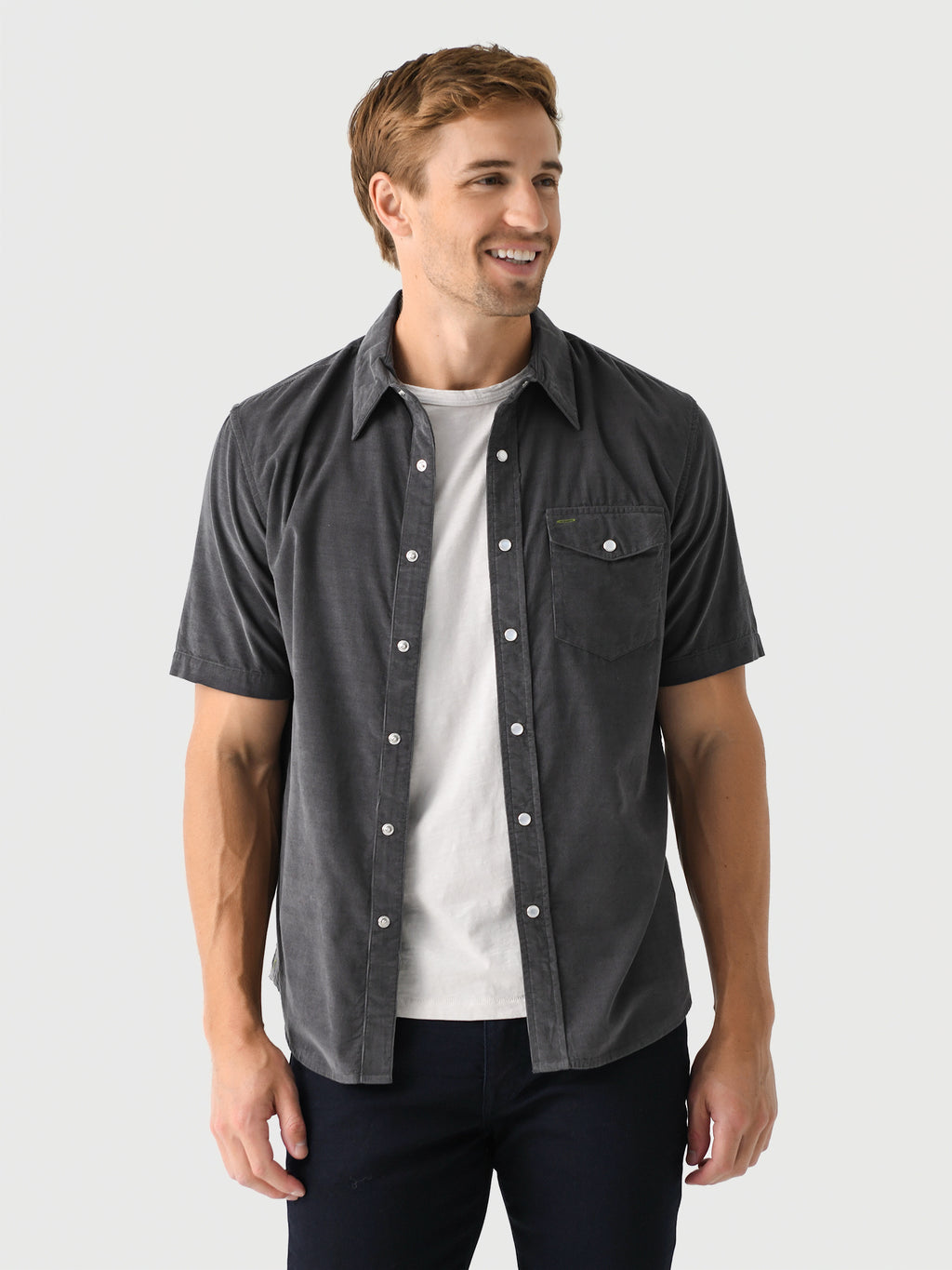 Criquet Men's Corduroy Pearl Snap Shirt - Saint Bernard