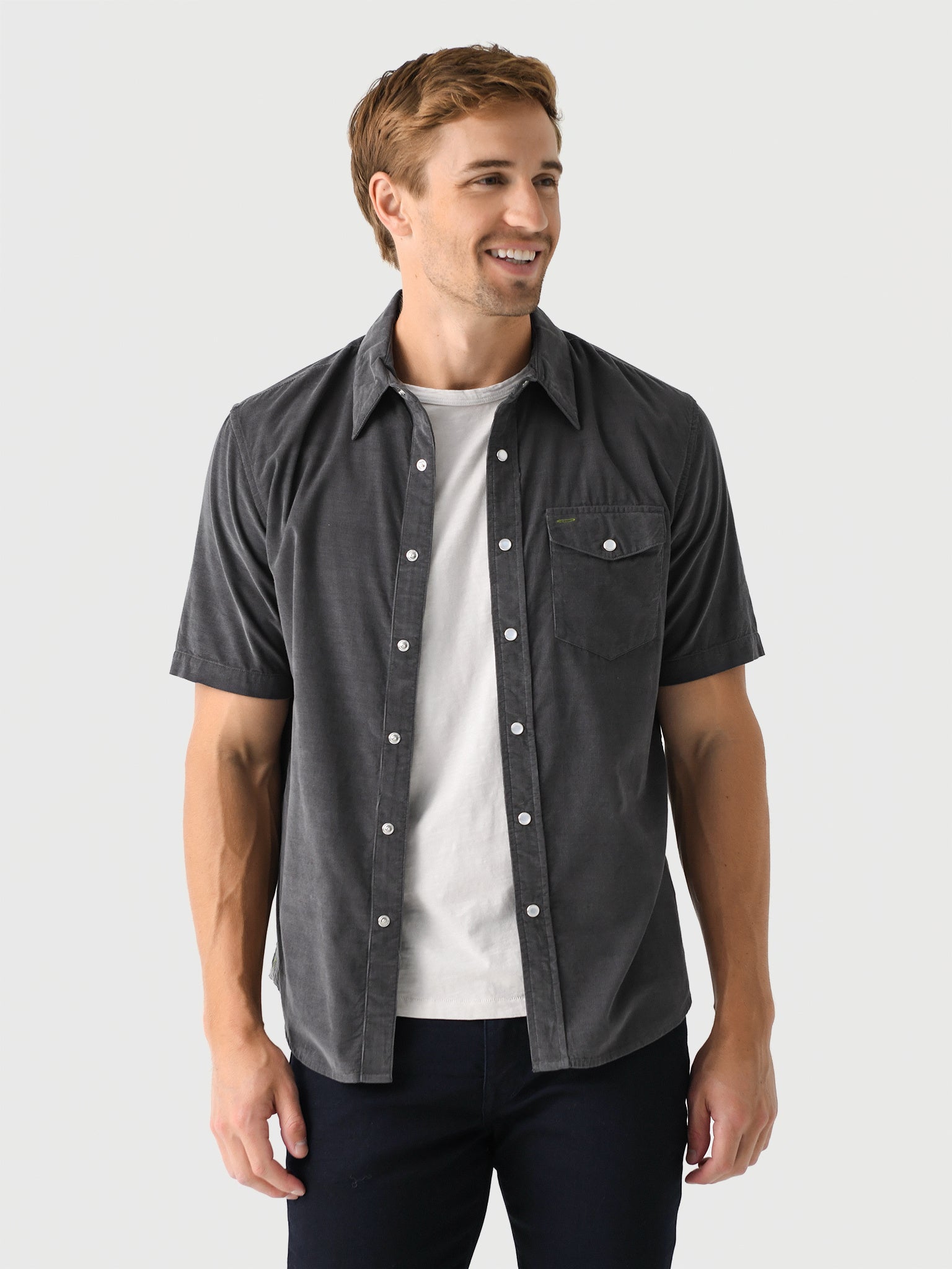 Criquet Men's Corduroy Pearl Snap Shirt - Saint Bernard