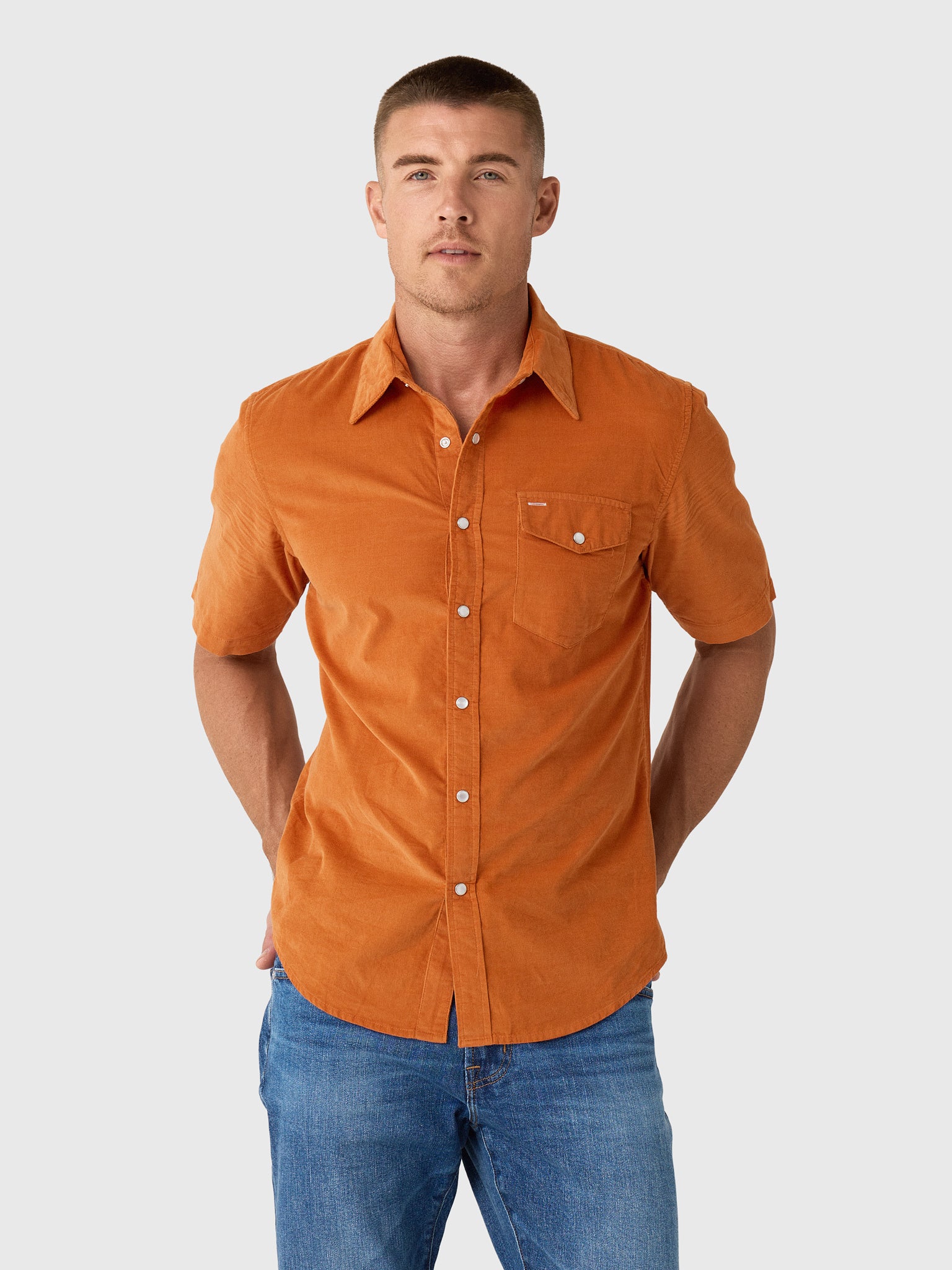 Criquet Men's Corduroy Pearl Snap Shirt - Saint Bernard