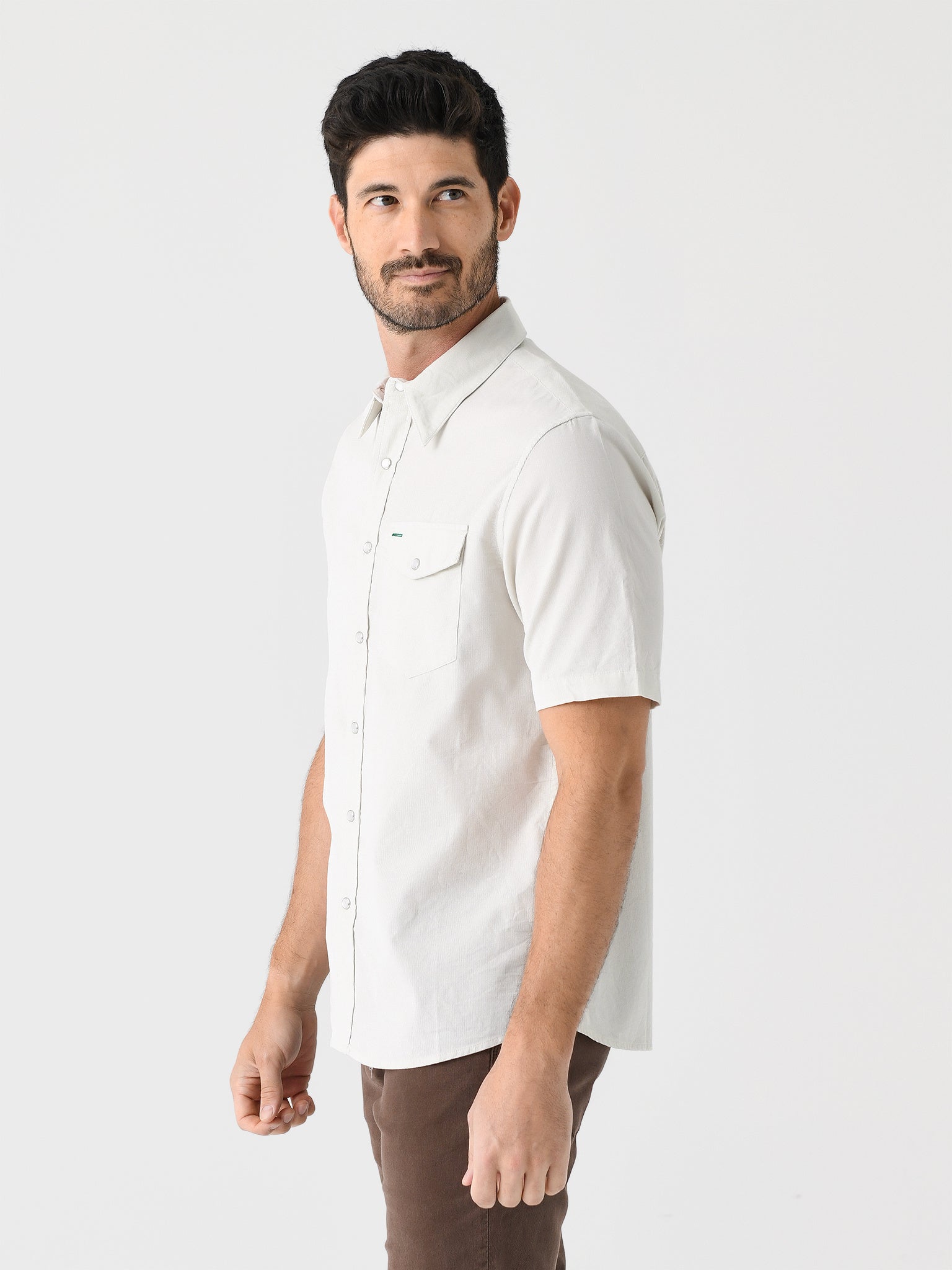 Criquet Men's Summer Weight Corduroy Pearl Snap Shirt - Saint Bernard