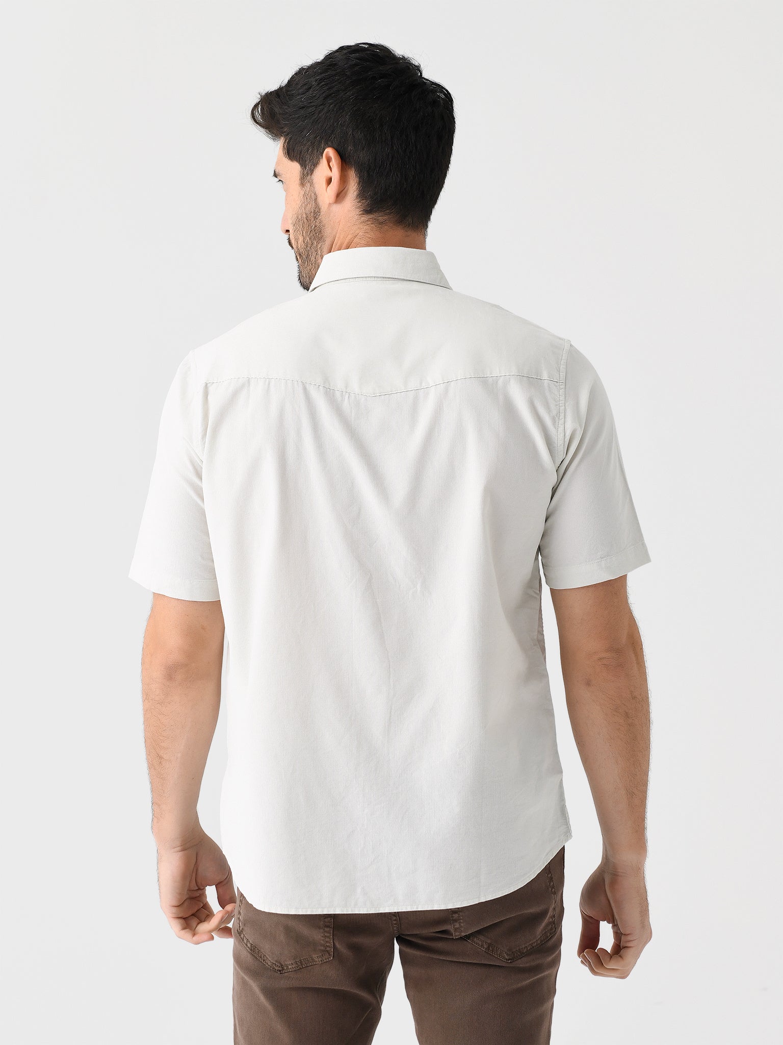 Criquet Men's Summer Weight Corduroy Pearl Snap Shirt - Saint Bernard