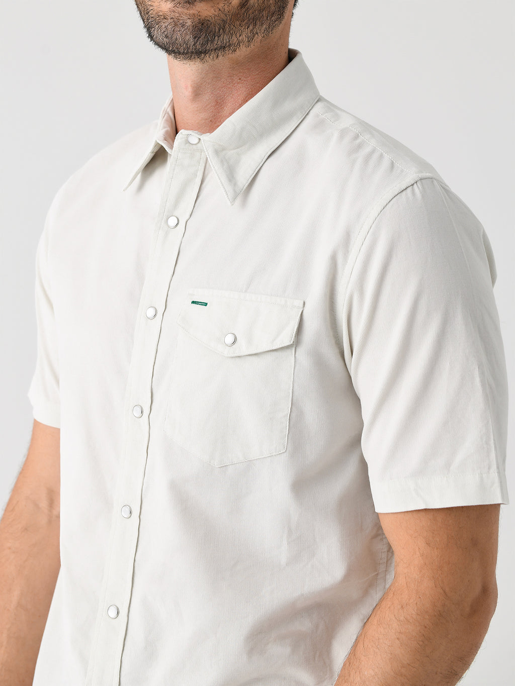 Criquet Men's Summer Weight Corduroy Pearl Snap Shirt - Saint Bernard