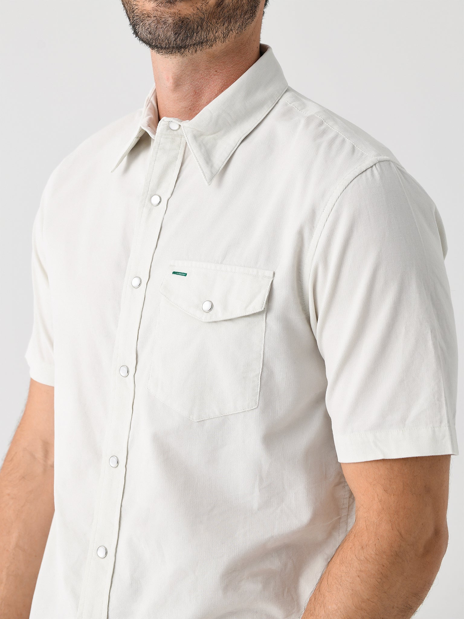 Criquet Men's Summer Weight Corduroy Pearl Snap Shirt - Saint Bernard