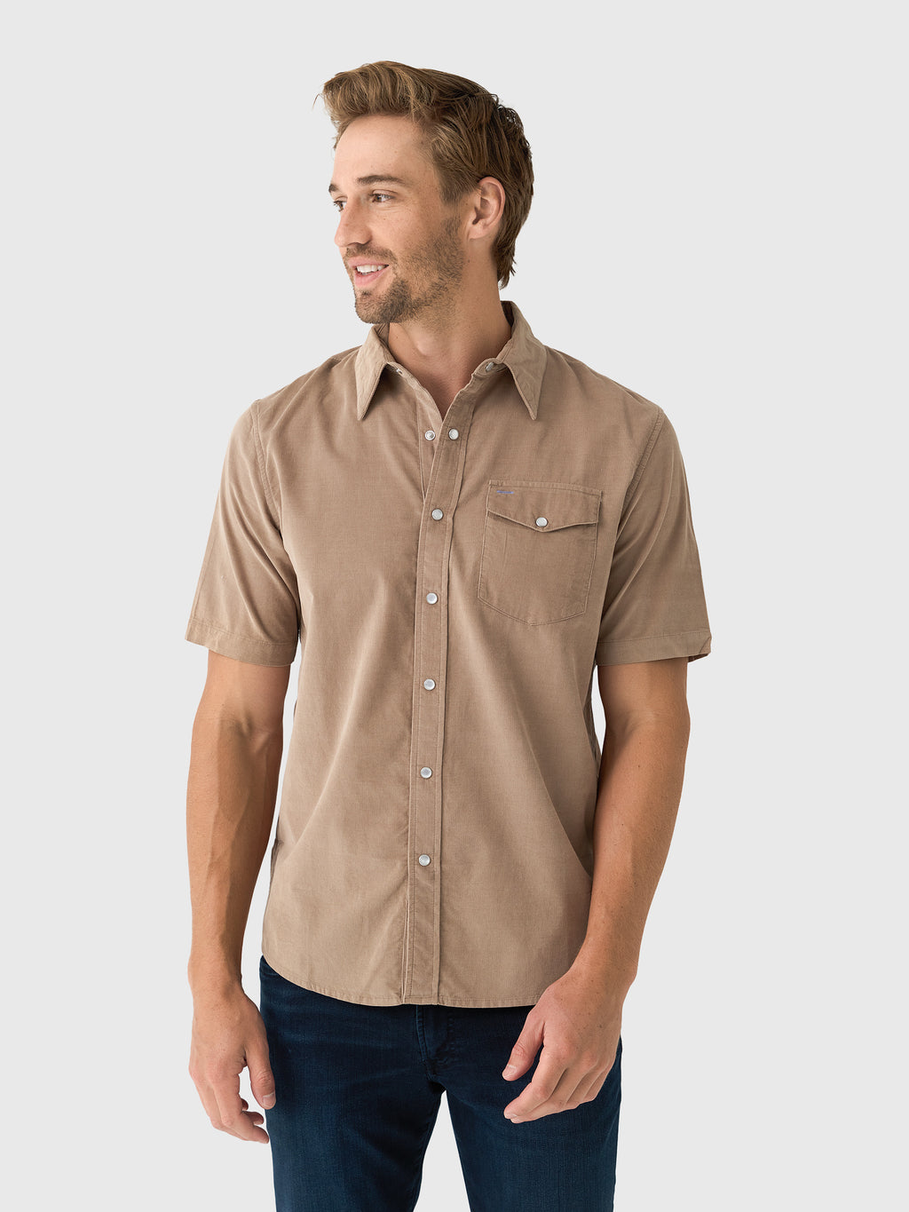 Criquet Men's Corduroy Pearl Snap Shirt - Saint Bernard