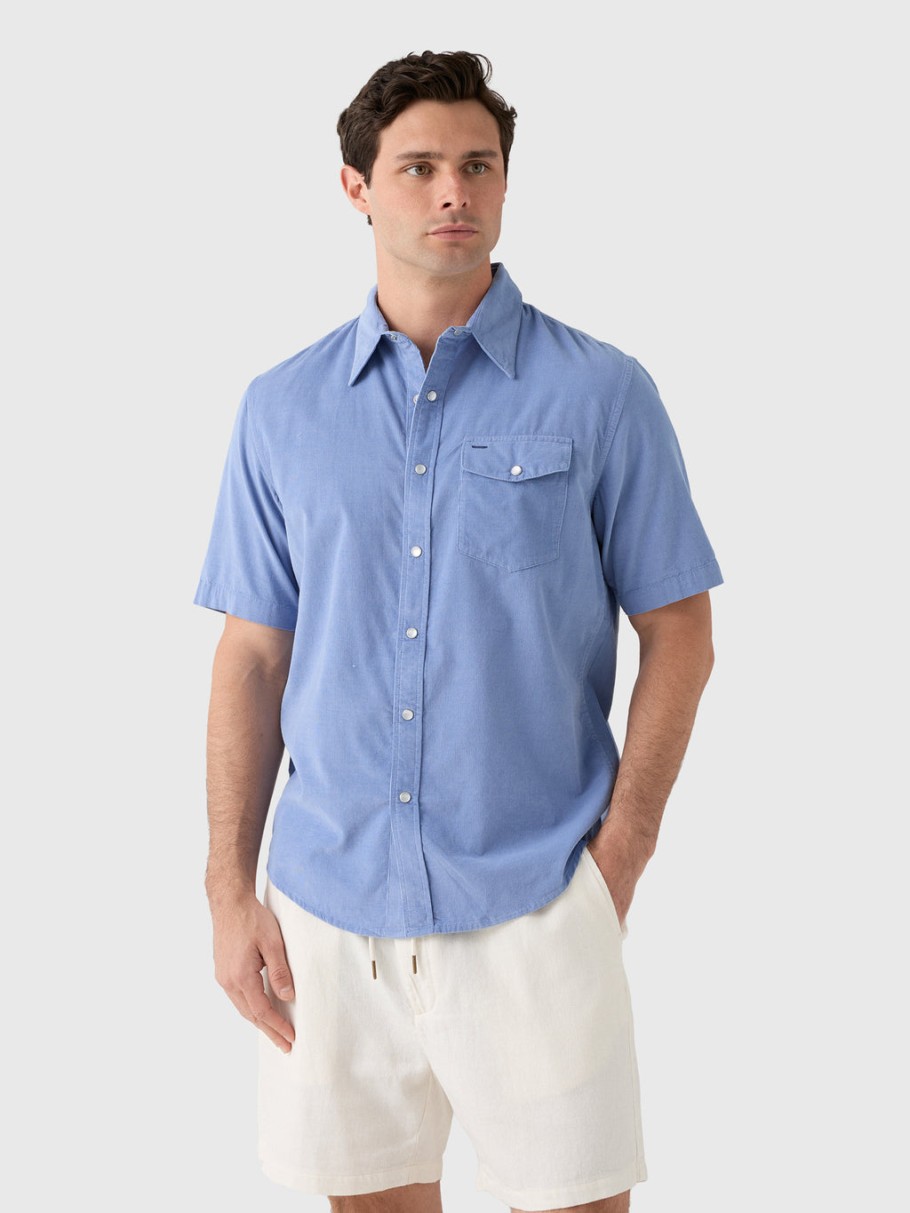Criquet Men's Corduroy Pearl Snap Shirt - Saint Bernard