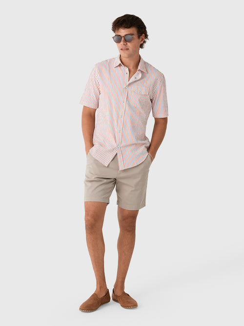 Criquet Men's Short Sleeve Performance Pearl Snap Shirt - Saint Bernard