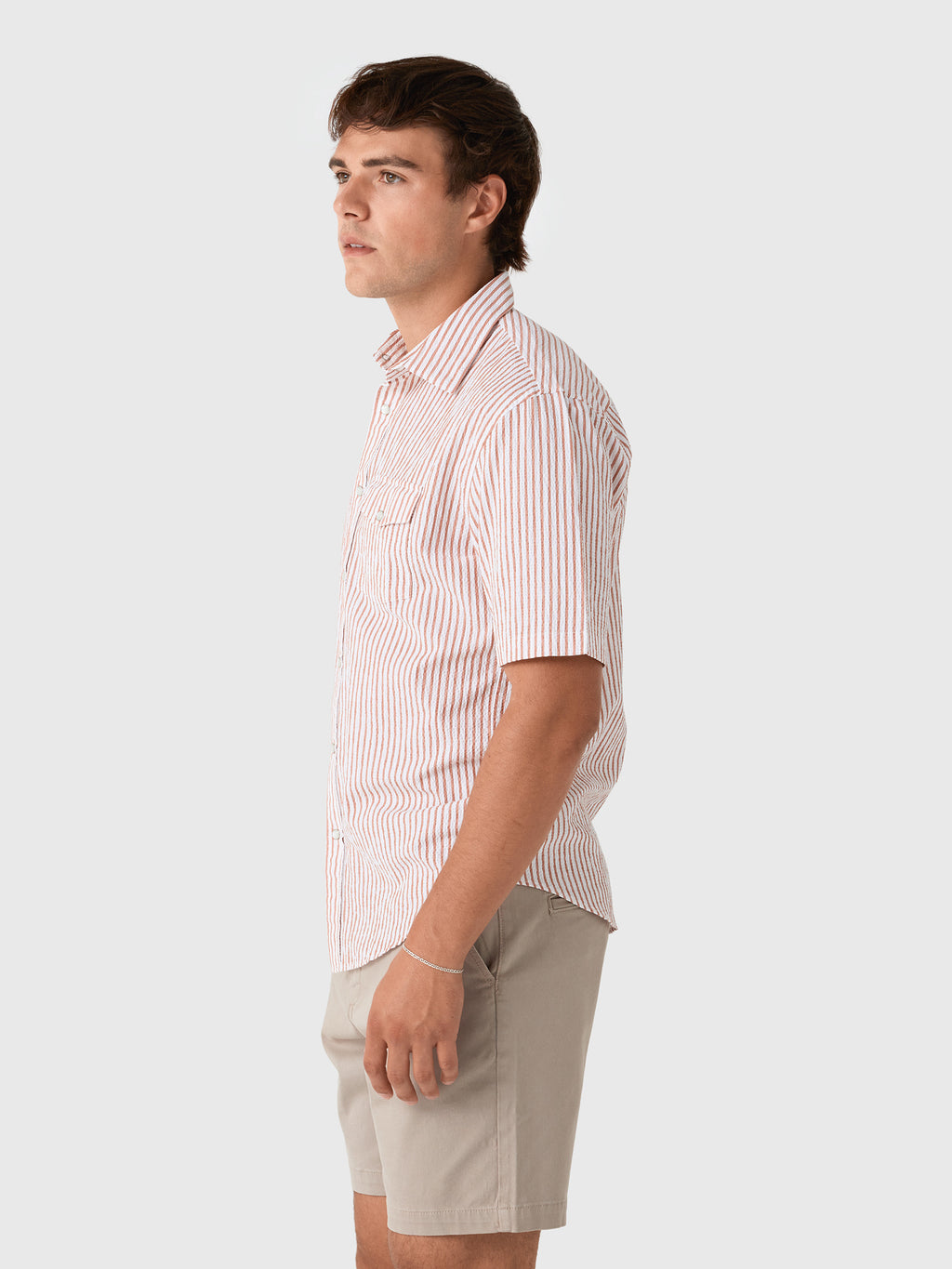 Criquet Men's Short Sleeve Performance Pearl Snap Shirt - Saint Bernard