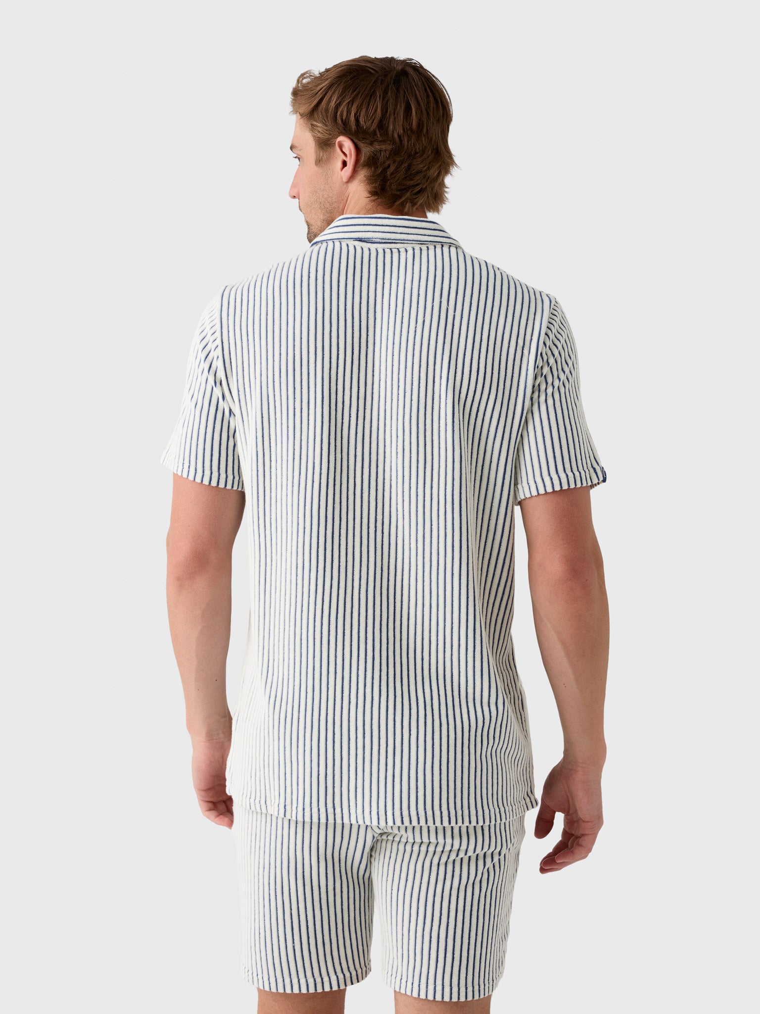 Criquet Men's Terrycloth Button-Down Shirt - Saint Bernard