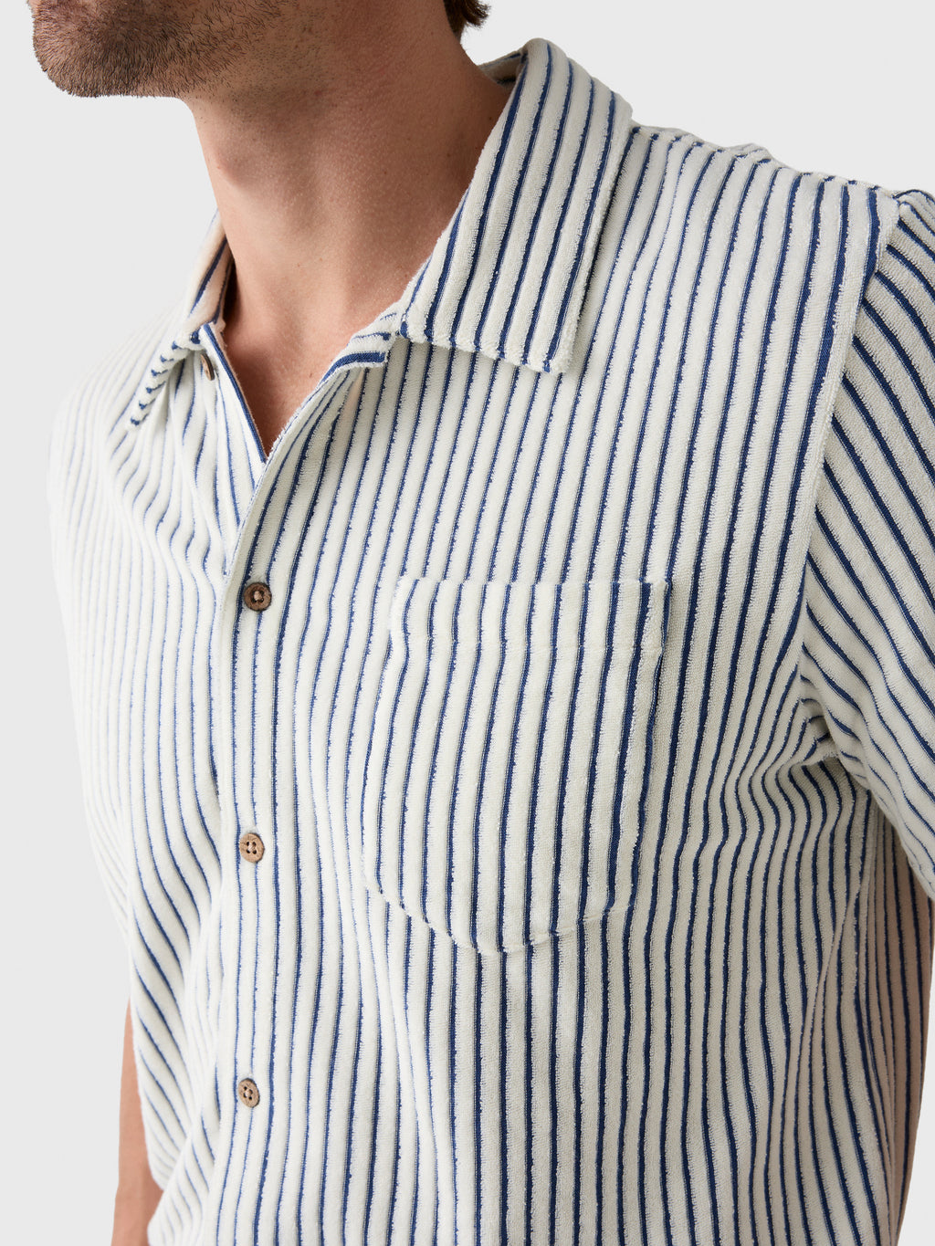 Criquet Men's Terrycloth Button-Down Shirt - Saint Bernard