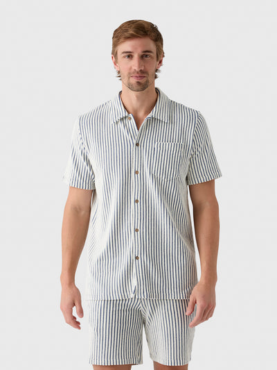 Criquet Men's Terrycloth Button-Down Shirt - Saint Bernard