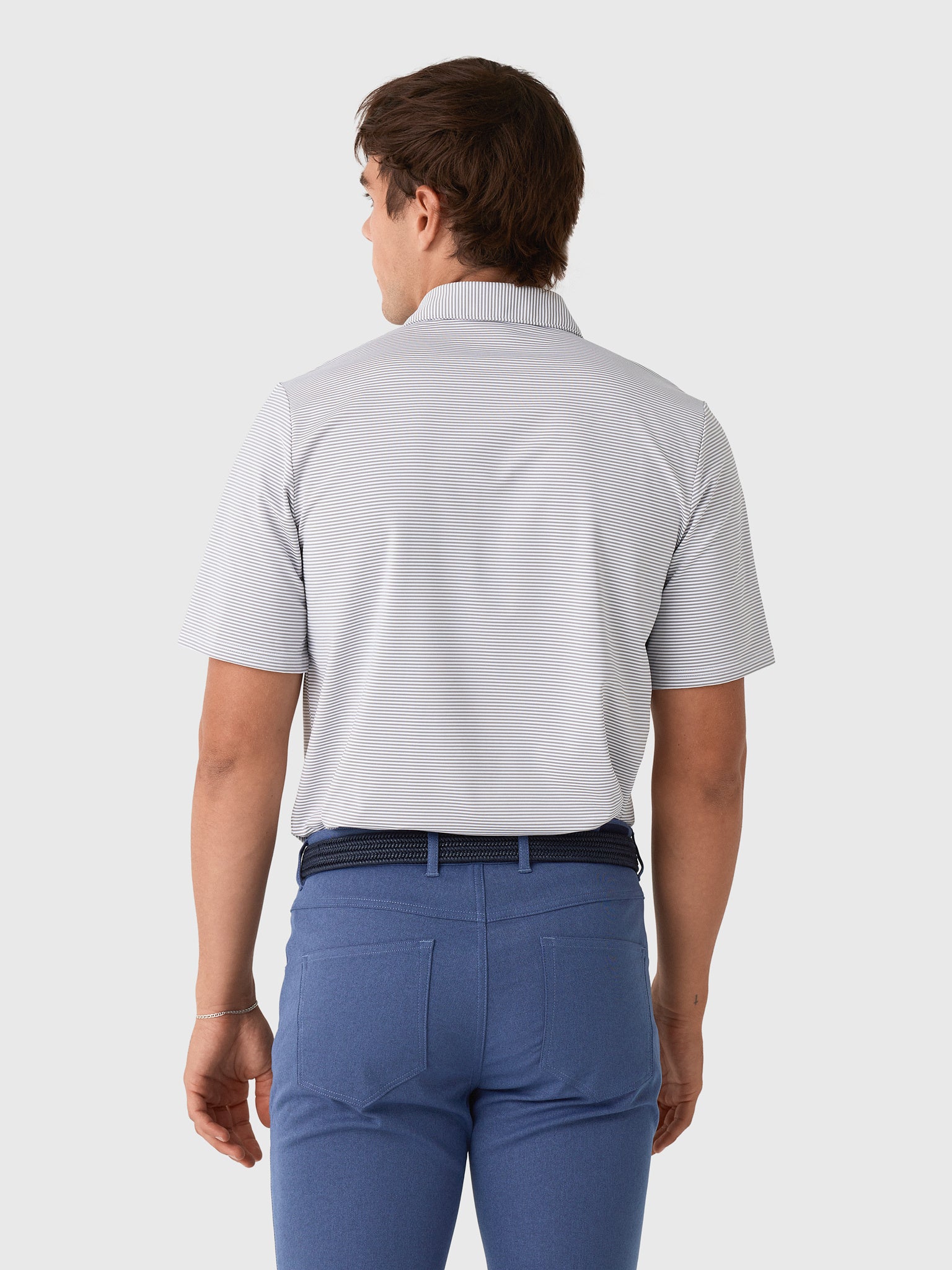 Criquet Men's Hobby Stripe Performance Sport Range Polo - Saint Bernard