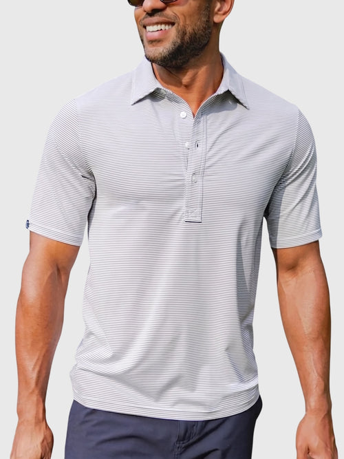 Criquet Men's Hobby Stripe Performance Sport Range Polo