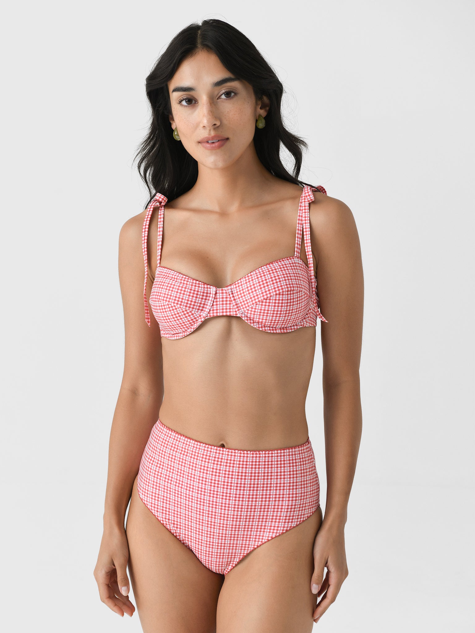 Minnow Women's Poppy Gingham Bikini Top - Saint Bernard