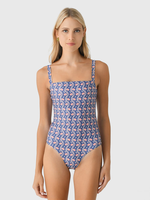 Minnow Women's Navy Primrose Low Back One-Piece Swimsuit