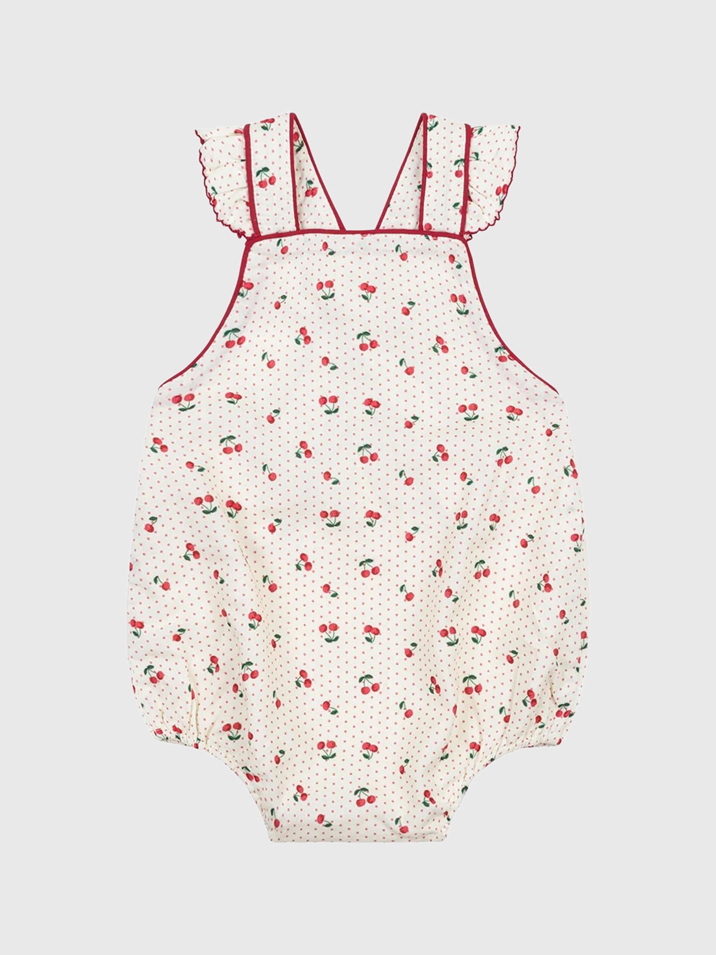 Minnow Baby Girls' Summer Cherries Bubble Romper - Saint Bernard
