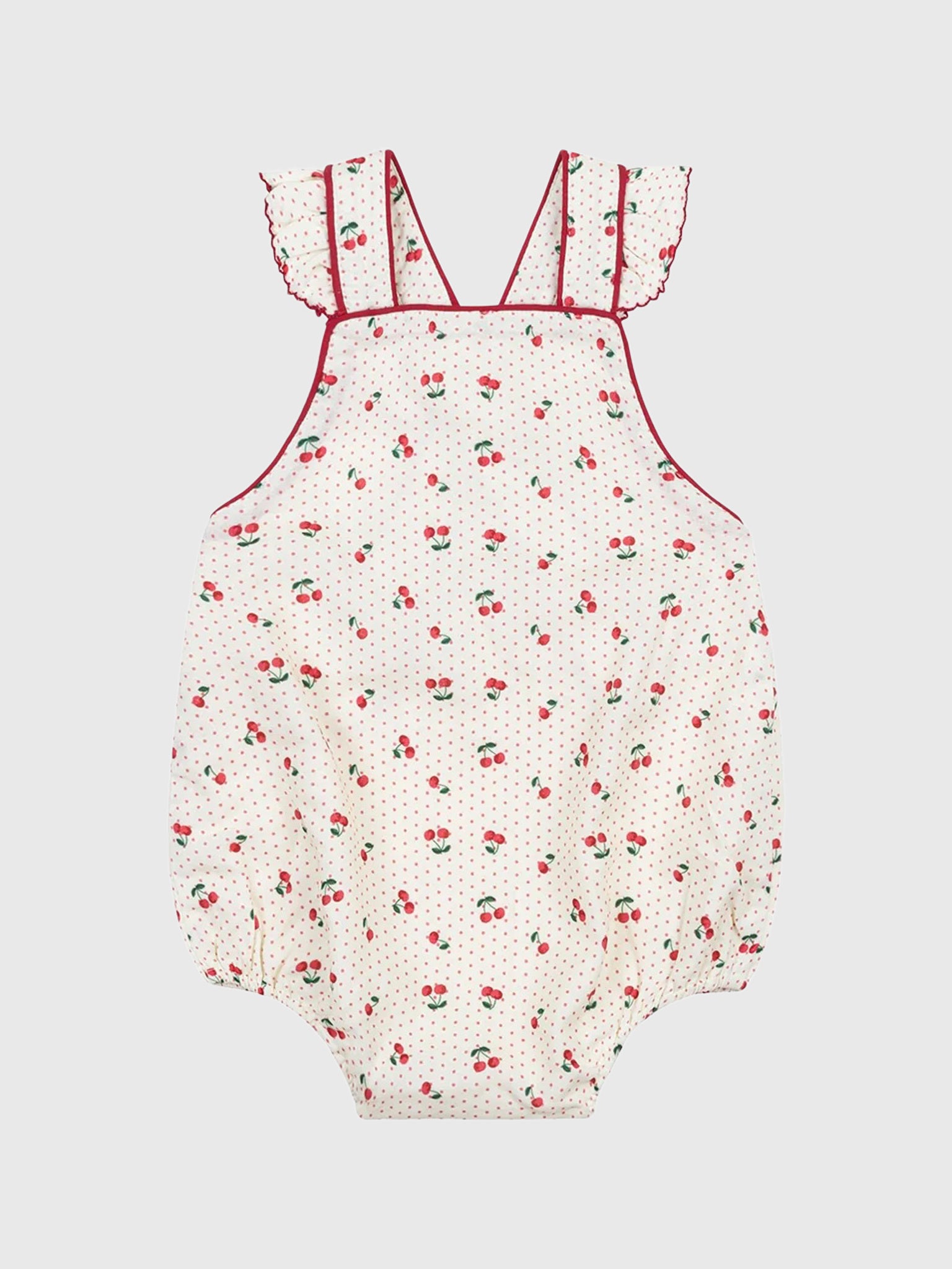 Minnow Baby Girls' Summer Cherries Bubble Romper - Saint Bernard