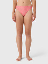 Minnow Women's Cranberry Gingham Mid Rise Bikini Bottom - Saint Bernard