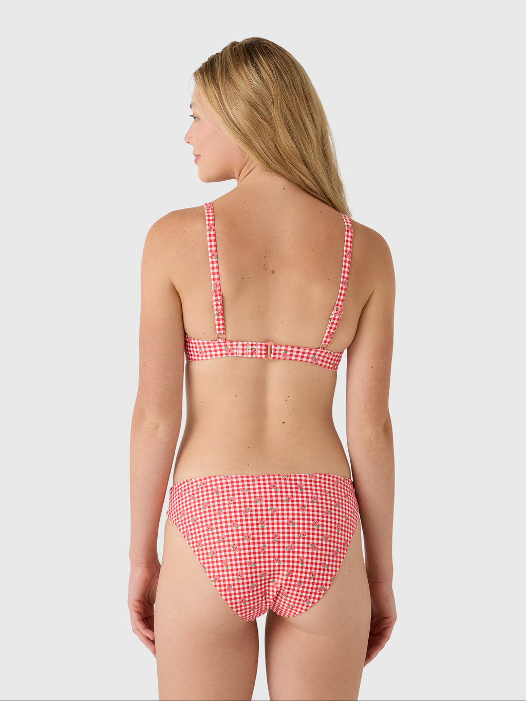 Minnow Women's Cranberry Gingham Triangle Bikini Top