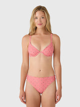 Minnow Women's Cranberry Gingham Triangle Bikini Top - Saint Bernard