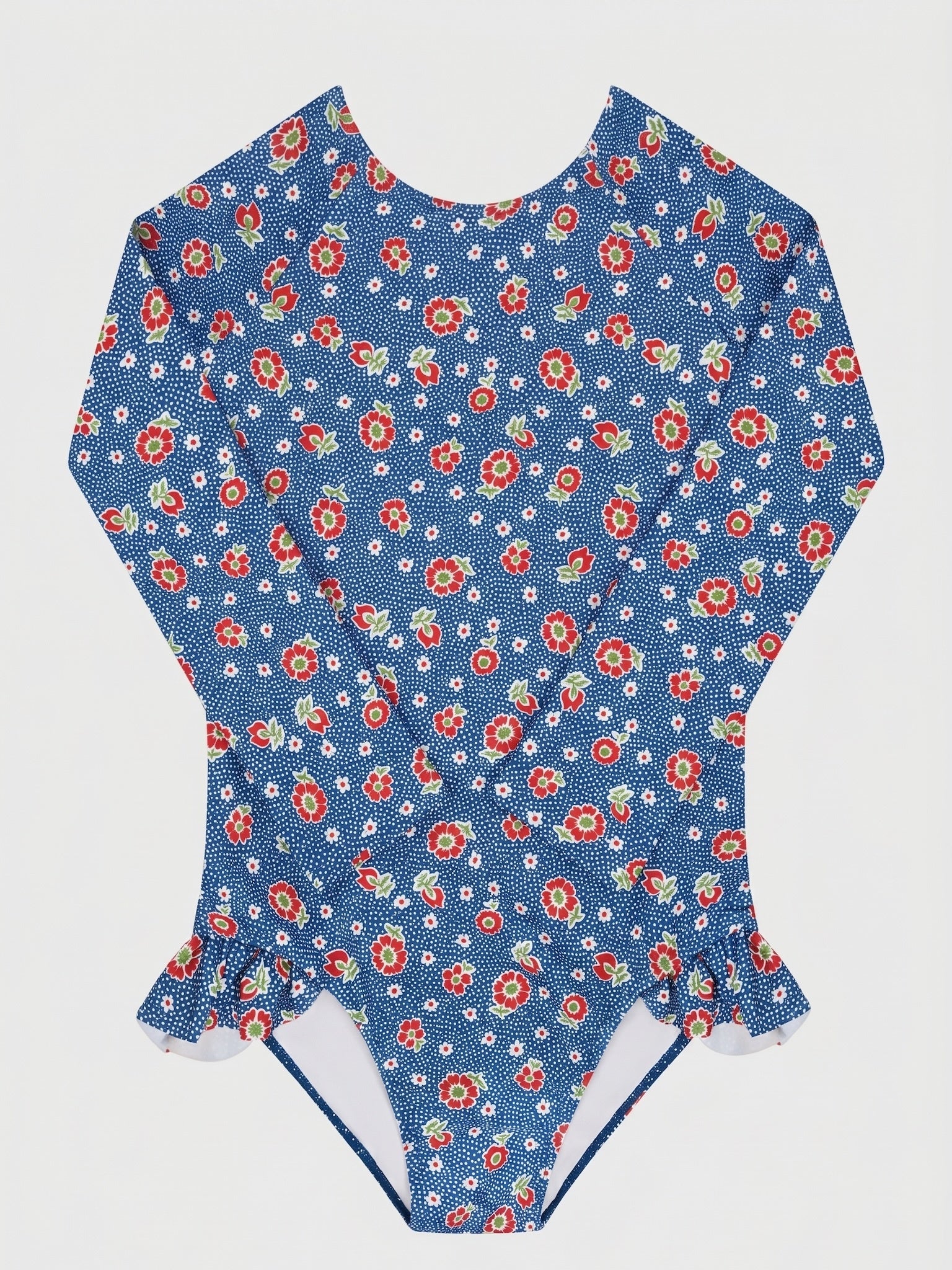 Minnow Girls' Chatham Floral Rash Guard One-Piece Swimsuit - Saint Bernard
