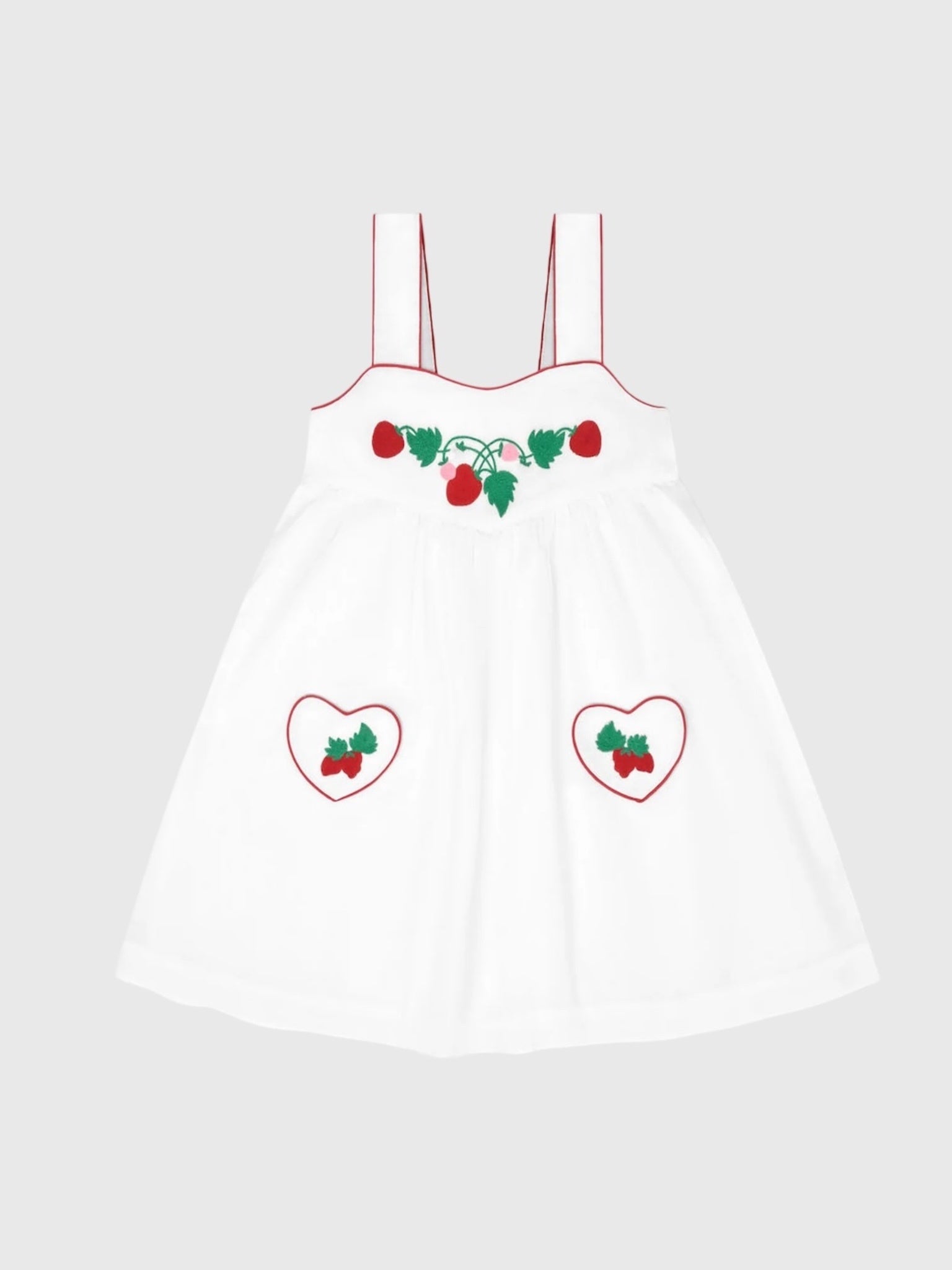 Minnow Girls' Harbor Mist Heart Pocket Dress - Saint Bernard