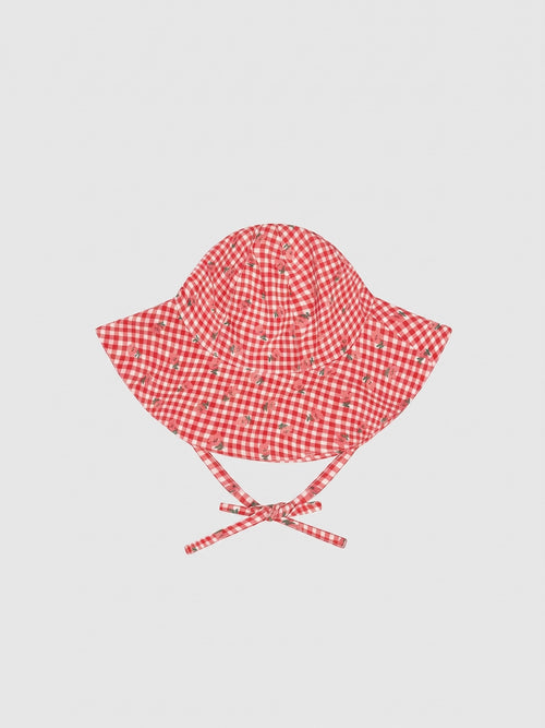 Minnow Baby Cranberry Gingham Sun Hat