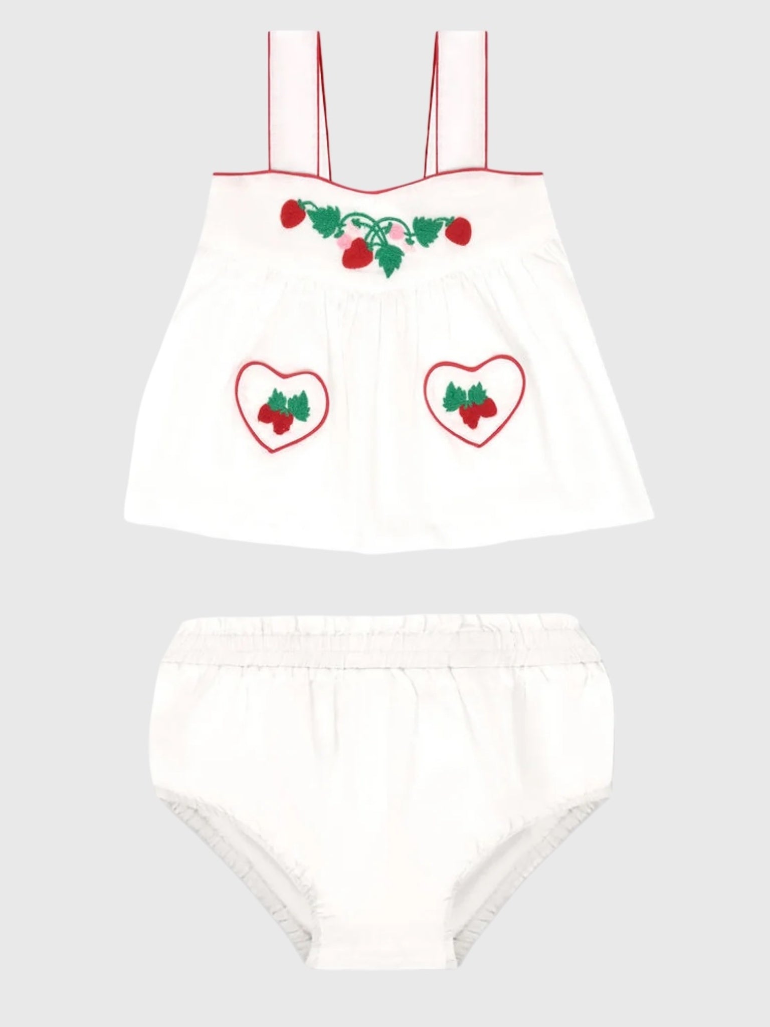 Minnow Baby Girls' Heart Pocket Tank & Bloomer Set - Saint Bernard