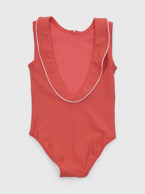 Minnow Girls' Sailor Seersucker One-Piece Swimsuit