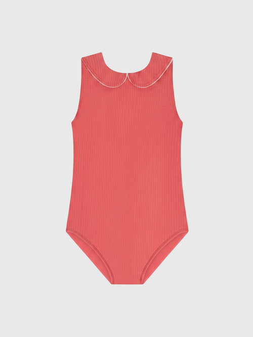 Minnow Girls' Sailor Seersucker One-Piece Swimsuit