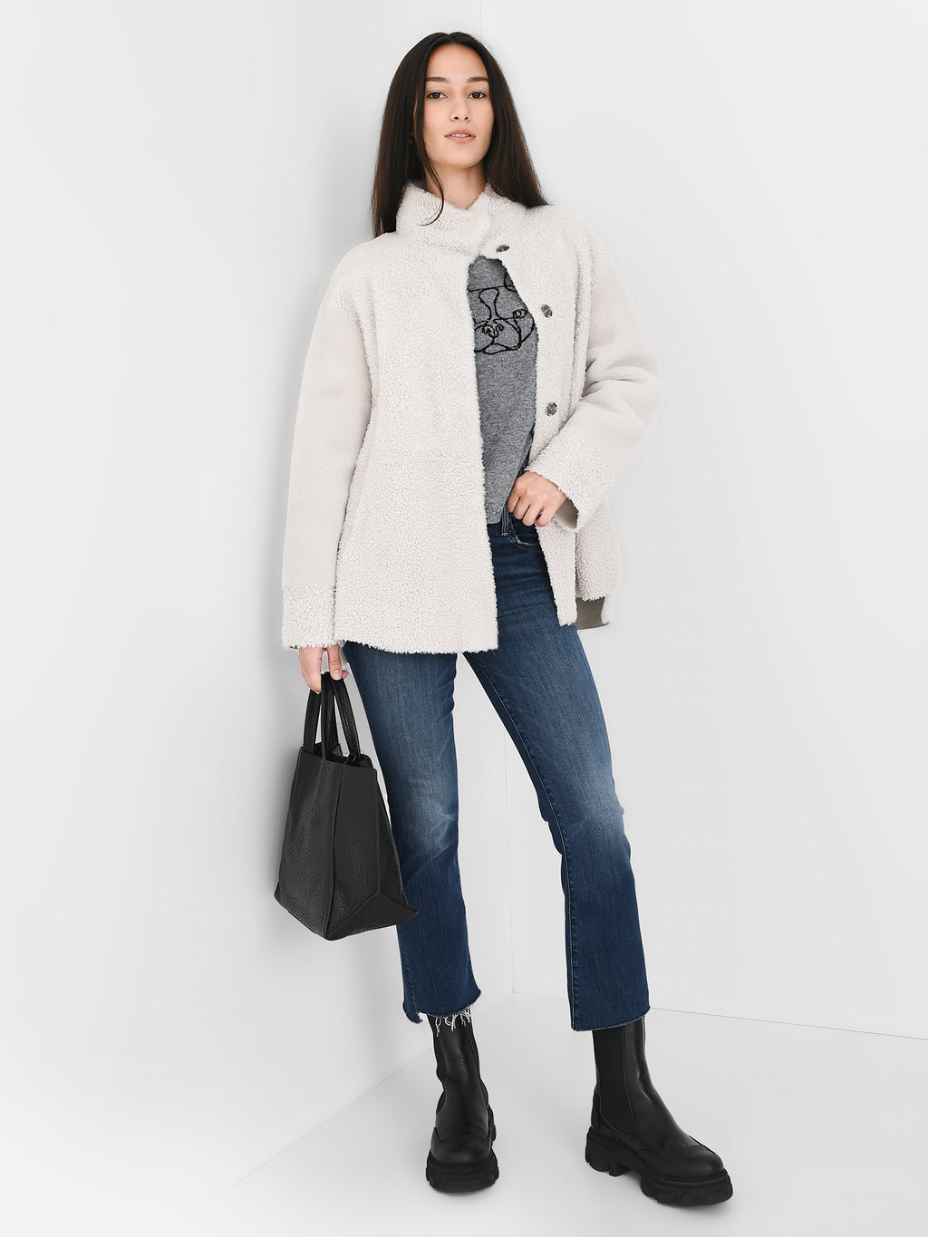 Suprema Women's Reversible Shearling Jacket - Saint Bernard