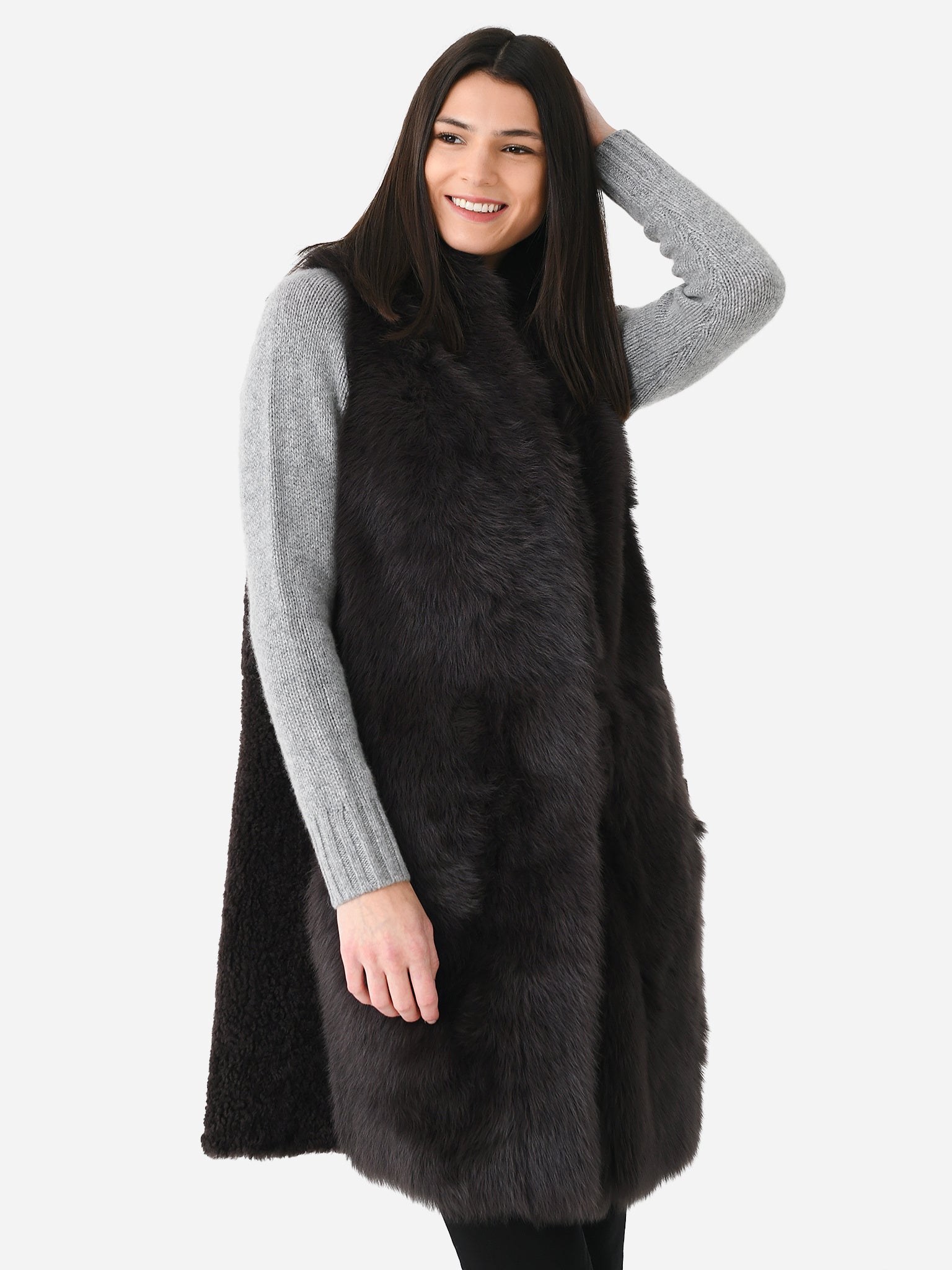 Suprema Women's Reversible Shearling Vest - Saint Bernard