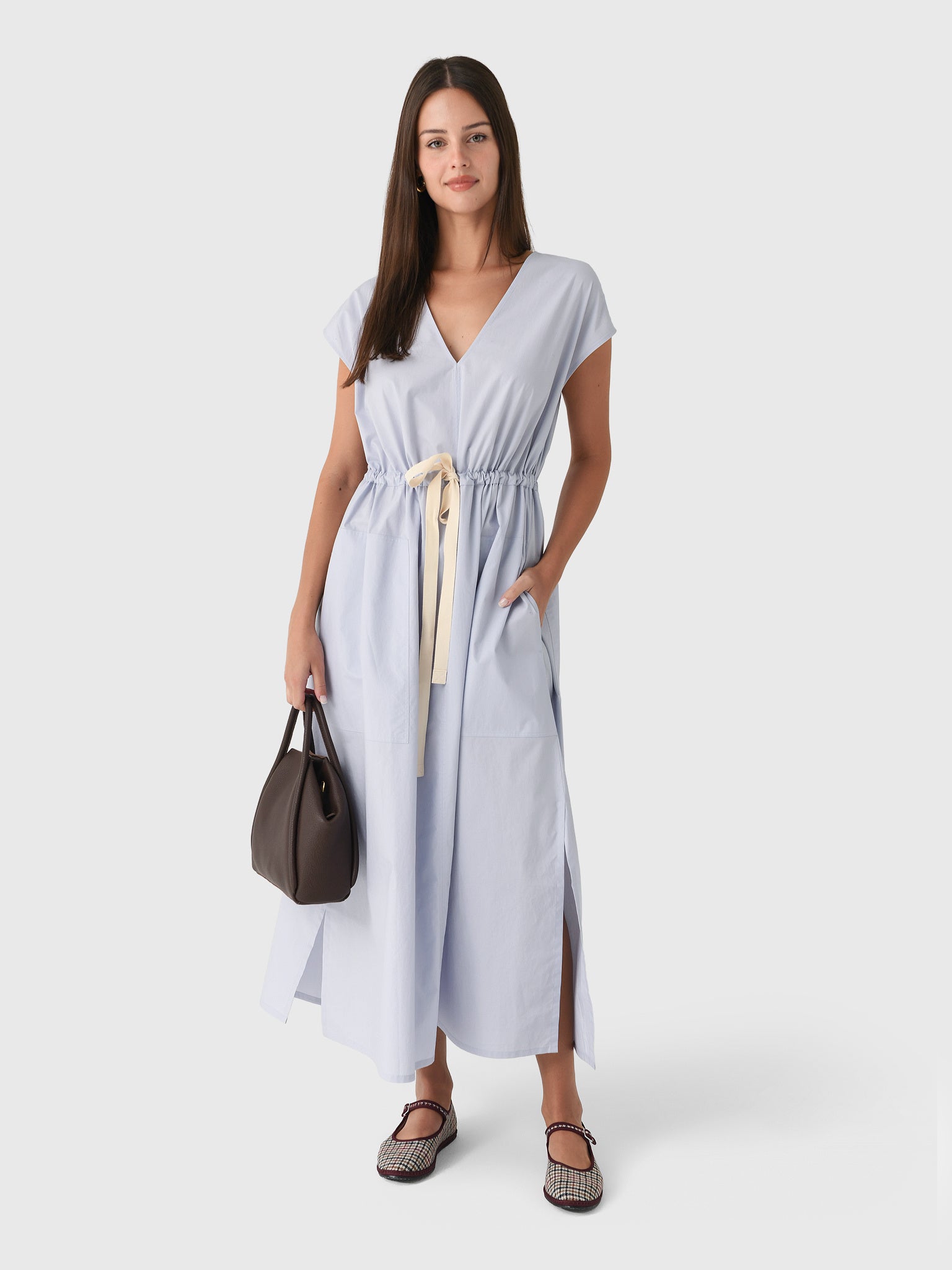 Lee Mathews Women's LM Poplin V-Neck Dress - Saint Bernard